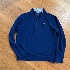 YXL (18) Vineyard Vines Navy Pullover with White Logo